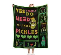 Flannel Fleece Blanket Dill Pickle Gifts Pickle for Women Funny Pickle Lovers Gifts for Birthday Christmas Food Vegetarian Pickles Themed Just AGirl Who Loves Blankets