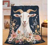 Flannel Fleece Blanket Farmhouse Sheep & Goat - Fuzzy Plush Super Soft Cozy Warm - Stuffed Animal Gifts for Boys Girls Kids Adults Men Women - Throw Blankets