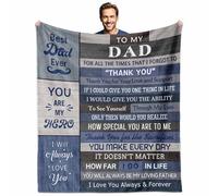 Flannel Fleece Blanket Father's Day Dad Gifts for Daddy Birthday Father Birthday Gift from Daughter Son Best Dad Even Throw Blankets