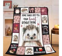 Flannel Fleece Blanket Hedgehog Soft Cozy Gifts for Hedgehog Lovers Stuff Super Plush Warm Men Women Gift for Kids Adults Throw Blankets