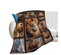 Flannel Fleece Blanket Lion Wild Animal Cozy Plush Lioness Lightweight Fuzzy Party Gifts for Girls Boys Women Men Throw Blankets