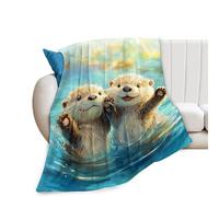Flannel Fleece Blanket Otter Gifts for Girls & Boys - Soft Warm & Plush for Bed Sofa Couch - Throw Blankets