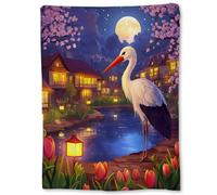 Flannel Fleece Blanket Pretty Cranes Warm Flannel Blanket Cozy Blankets For Bed Women Settee