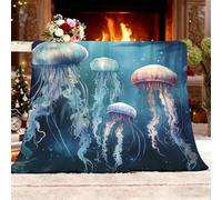 Flannel Fleece King 180x200cm Fantasy Marine Creatures Warm Blankets Blanket Soft Fluffy Easy Care Ma Dark Throw Blanket For Chair Bed Dorm Bedroom Home Women Man