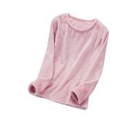 Flannel Fleece Pyjamas Tops Women Fluffy Pajama Pullover Winter Warm Sleepwear Thickened Plush Home Wear Fuzzy Sherpa Lounge Wear Pjs Loungewear Comfy Soft Nightwear Watermelon Red