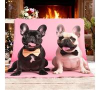 Flannel Fleece Small Single 100x130cm Animal French Bulldog Warm Blankets Blanket Soft Fluffy Easy Care Ma Pink Throw Blanket For Chair Bed Dorm Bedroom Home Women Man