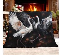 Flannel Fleece Super King 180x220cm Fantasy Animal Bird Warm Blankets Blanket Soft Fluffy Easy Care Ma Black Throw Blanket For Chair Bed Dorm Bedroom Home Women Man