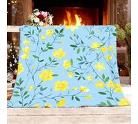 Flannel Fleece Super King 180x220cm Plant And Floral Patterns Warm Blankets Blanket Soft Fluffy Easy Care Ma Light Green Throw Blanket For Chair Bed Dorm Bedroom Home Women Man