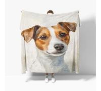 Flannel Fleece Throw Blanket Baby size 70x100cm, Animal Jack Russell Terrier Portrait Soft Fluffy Sofa Blanket for Kids Girls Boys, Light Warm and Lightweight Bed Blankets for All Season