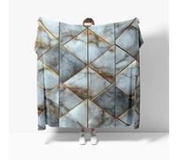 Flannel Fleece Throw Blanket Baby size 70x100cm, Marble Gold Texture Soft Fluffy Sofa Blanket for Kids Girls Boys, Grey Warm and Lightweight Bed Blankets for All Season