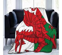 Flannel Fleece Throw Blanket,Cozy Thick Blanket,Soft Bed Blanket,Welsh Dragon Flag Warm Blanket,Light Weight Couch Blanket Living Room,Bed,Chair,Couch 127X153CM
