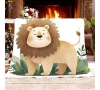 Flannel Fleece Throw Blanket king Size 180x200cm, Lightweight Cozy Plush Bedspreads Blankets for Bed Couch, Cute Lion Pattern Soft Versatile Throw Blanket Gift for Women & Children, brown