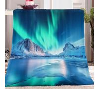 Flannel Fleece Throw Blanket Scenic snowy mountains Super Soft Warm Fluffy for Bed Sofa Couch Blue Blanket Chair Lightweight and Cozy Solid Design, 71 x 87 inch Blanket