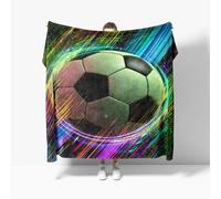 Flannel Fleece Throw Blanket Single 130x150cm, Lightweight Cozy Plush Bedspreads Blankets for Bed Couch, Live Football Theme Soft Versatile Throw Blanket Gift for Women & Children, Colorful