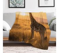 Flannel Fleece Throw Blanket Soft Warm Bedtime Blanket Lightweight & Breathable Custom Office Cute Giraffe in The Sun Nap Blankets for Sofa Bed Travel Camping Home Decor 50X60