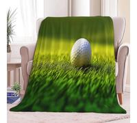 Flannel Fleece Throw Blankets Queen Sports Golf Grass Soft Cozy Print Throw, Fluffy Fall Blanket Plush Home Decor for Couch Bed Sofa Living Room Bedroom, Gifts Blanket, Green