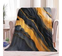Flannel Fleece Throw Blankets Throw Abstract Marble Golden Lines Soft Cozy Print Throw, Fluffy Fall Blanket Plush Home Decor for Couch Bed Sofa Living Room Bedroom, Gifts Blanket, Grey