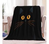 Flannel Fleece Throw Blankets Throw Minimalist Black Cat Soft Cozy Print Throw, Fluffy Fall Blanket Plush Home Decor for Couch Bed Sofa Living Room Bedroom, Gifts Blanket, Black