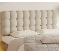Flannel Headboard Cushion Back Pillows for Bed, 13cm Thick Sponge Bed Pillow, Soft Bedside Backrest Anti-collision, Upholstered Padded Wall Headboard Panels for Bedroom Headboard ( Color : Beige , Si