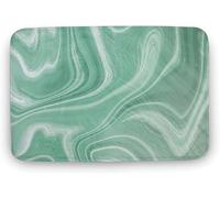 Flannel Mat Seafoam Green Swirl Marble Mat Print Durable Entrance Mats For Outdoor Frontdoor 40X60Cm