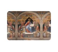 Flannel Non-Slip Divine Frescoes Rug Mat 16x24in for Entryway, Bathroom, Kitchen, and Indoor Areas