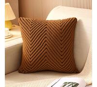 Flannel Pillow Covers Decorative Square Cushion Covers Modern Ripple Pattern Soft Sofa Pillowcases for Living Room
