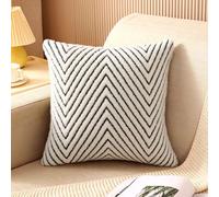 Flannel Pillow Covers Decorative Square Cushion Covers Modern Ripple Pattern Soft Sofa Pillowcases for Living Room