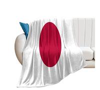 Flannel Plush Throw Blanket Japan Flag Throw Blankets National Flags Throws Super Soft Fuzzy Cozy Blanket for Couch Sofa Bed Chair Car,Microfiber Lightweight Warm Air Conditioning Blanket 50"x60"