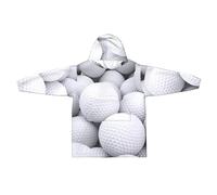 Flannel Pullover Blanket, Blanket Sweatshirt, Kids Fleece Hoodies, Oversized Kids Wearable Blanket Hoodies 3D Golf Balls Pattern