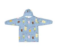 Flannel Pullover Blanket, Blanket Sweatshirt, Kids Fleece Hoodies, Oversized Kids Wearable Blanket Hoodies Happy Boba Bubble Tea