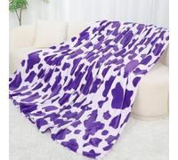 Flannel Purple Blanket Twin Size Lavender Bed Throw Blankets Soft Fuzzy Dark Purple Fleece Twin Blanket for Bed Couch 60"x80" Home Decor