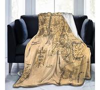 Flannel Sherpa,Middle Earth Map Super Soft Bed,Cozy Thermal Fleece Throw for All-Season,Comfortable Sheets for Bedroom Living Ro 125CM X 100CM
