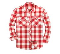 Flannel Shirt Checked Shirt for Men Plaid Shirts Cotton Lumberjack Regular Fit Long Sleeve Casual Plaid Shirts Cotton Button Down Loose-Fit Collared Autumn Winter Tartan Tee UK Size 8 10 12 14 16 18
