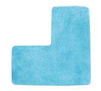 Flannel Solid Color L-shaped Mat Cobblestone Memory Foam Bath Floor For Bathroom Absorbent Door Rug Home Decoration(Sky Blue)