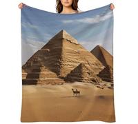 Flannel Throw Blanket 30"x40" - Ultra Soft Plush Blankets for Couch, Bed, Camping - Lightweight Ancient Egypt Pyramid Blanket for Women, Men, Gift, Machine Washable