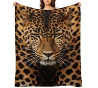 Flannel Throw Blanket 30"x40" - Ultra Soft Plush Blankets for Couch, Bed, Camping - Lightweight Depict A Leopard Blanket for Women, Men, Gift, Machine Washable