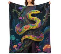 Flannel Throw Blanket 30"x40" - Ultra Soft Plush Blankets for Couch, Bed, Camping - Lightweight Exquisite Snake Blanket for Women, Men, Gift, Machine Washable