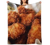 Flannel Throw Blanket 30"x40" - Ultra Soft Plush Blankets for Couch, Bed, Camping - Lightweight Fried Chicken Nuggets Blanket for Women, Men, Gift, Machine Washable