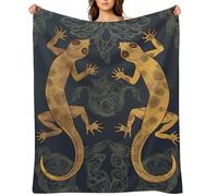 Flannel Throw Blanket 30"x40" - Ultra Soft Plush Blankets for Couch, Bed, Camping - Lightweight Gecko Lizards Blanket for Women, Men, Gift, Machine Washable