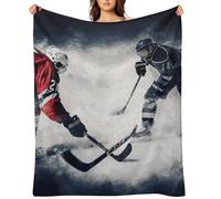 Flannel Throw Blanket 30"x40" - Ultra Soft Plush Blankets for Couch, Bed, Camping - Lightweight Ice Hockey Art Blanket for Women, Men, Gift, Machine Washable