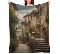 Flannel Throw Blanket 30"x40" - Ultra Soft Plush Blankets for Couch, Bed, Camping - Lightweight Italy Tuscan Blanket for Women, Men, Gift, Machine Washable