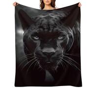 Flannel Throw Blanket 40"x50" - Ultra Soft Plush Blankets for Couch, Bed, Camping - Lightweight Animal Panther Blanket for Women, Men, Gift, Machine Washable