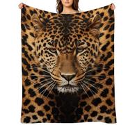 Flannel Throw Blanket 40"x50" - Ultra Soft Plush Blankets for Couch, Bed, Camping - Lightweight Depict A Leopard Blanket for Women, Men, Gift, Machine Washable