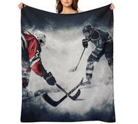 Flannel Throw Blanket 50"x60" - Ultra Soft Plush Blankets for Couch, Bed, Camping - Lightweight Ice Hockey Art Blanket for Women, Men, Gift, Machine Washable