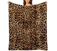 Flannel Throw Blanket 50"x60" - Ultra Soft Plush Blankets for Couch, Bed, Camping - Lightweight Leopard Patterned Wallpaper Blanket for Women, Men, Gift, Machine Washable