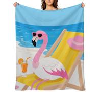 Flannel Throw Blanket 50"x60" - Ultra Soft Plush Blankets for Couch, Bed, Camping - Lightweight Tropical Flamingo Cartoon Blanket for Women, Men, Gift, Machine Washable