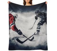Flannel Throw Blanket 60"x80" - Ultra Soft Plush Blankets for Couch, Bed, Camping - Lightweight Ice Hockey Art Blanket for Women, Men, Gift, Machine Washable