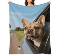 Flannel Throw Blanket 60"x80" - Ultra Soft Plush Blankets for Couch, Bed, Camping - Lightweight Puppy Dog Boston Terrier Blanket for Women, Men, Gift, Machine Washable