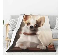 Flannel Throw Blanket, Cute Chihuahua Blankets for Couch Washable Lightweight Blanket for Bed Soft Fleece Blanket 80"x60" Air Conditioning Blanket Warm Plush Blankets for All Season