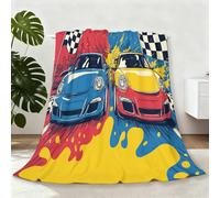 Flannel Throw Blanket Modern Checkered Racing Flag Soft Cozy Lightweight 79" x 87" kid blanket, Yellow Warm Fuzzy Throw Blanket for Home Office Room Bed Sofa Chair in All Seasons